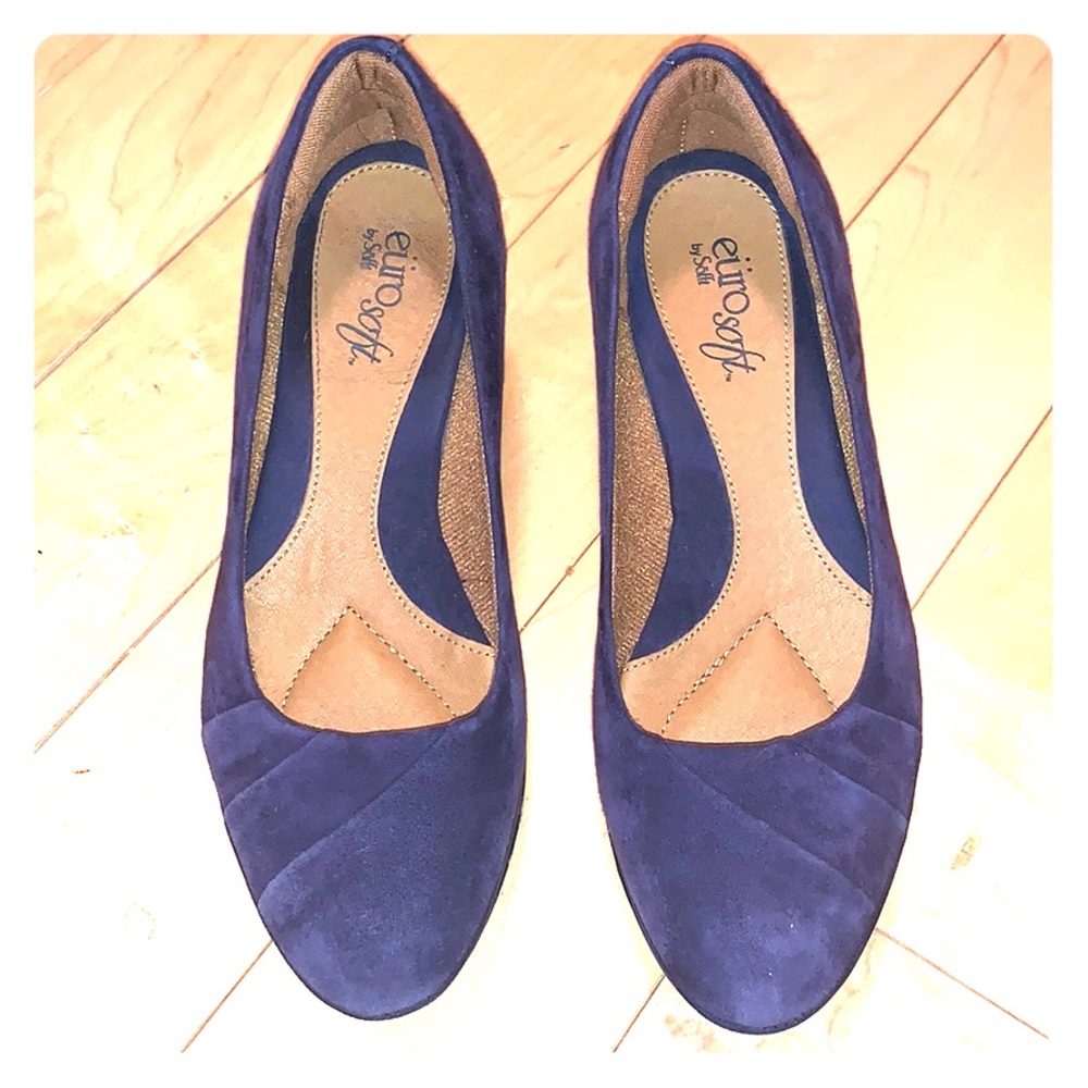 Euro soft blue suede shoe